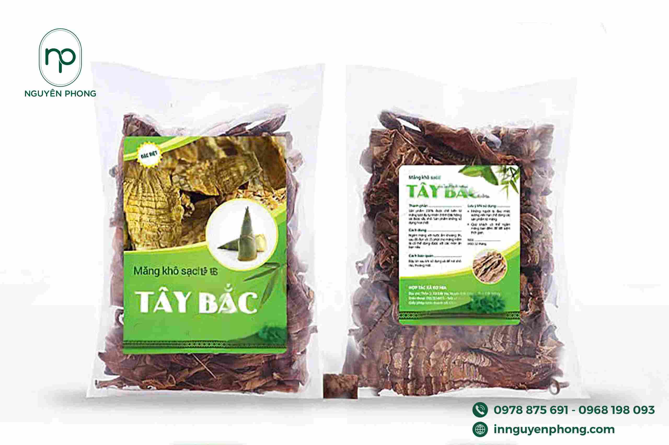 mẫu tem nhãn măng khô Tây Bắc